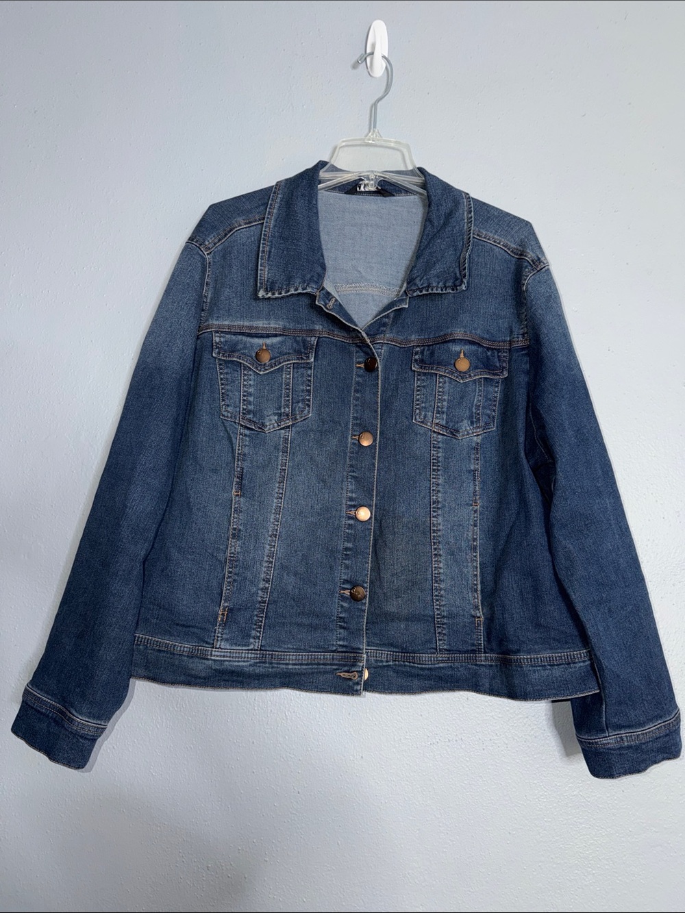 d. jeans Dark Blue Denim Jacket with Button Front